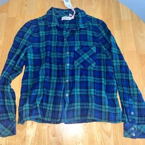 Vineyard Vines Blue and Green Plaid Button Down Shirt